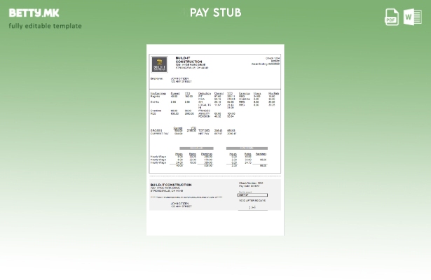 Модерен стил Шаблон за извод на заработка од градежна компанија во САД Охајо